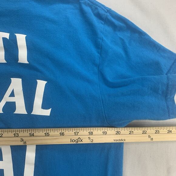 Anti Social Social Club T Shirt Mens Large International Ocean Blue Cotton Hype - Picture 7 of 7